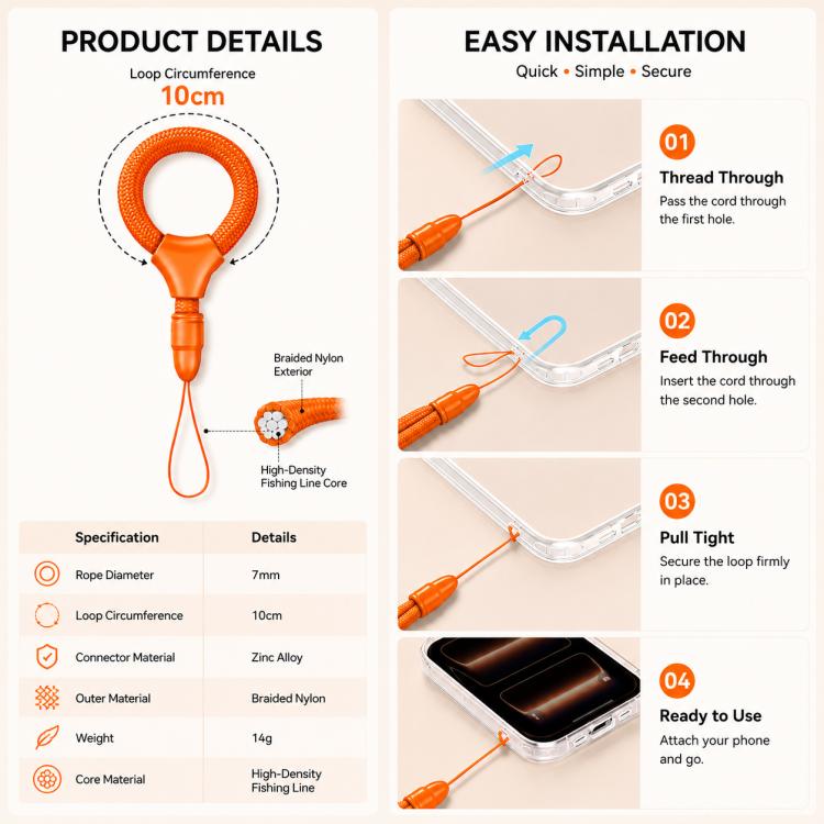 XDcase Mini Self-Locking Finger Ring Phone Lanyard