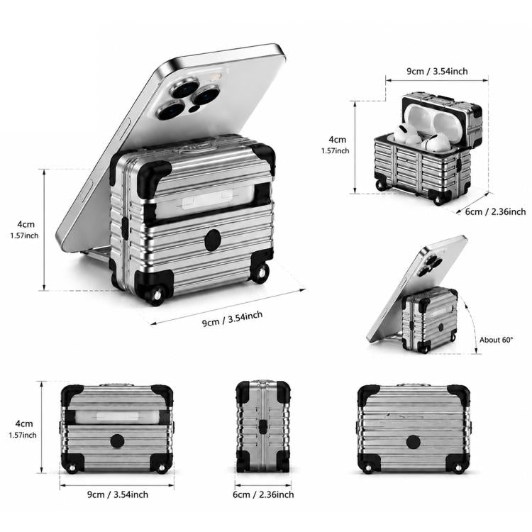 XDcase Suitcase Design PC Hybrid TPU Earphone Case with Holder, For AirPods Pro 3, For AirPods Pro 2 / 1