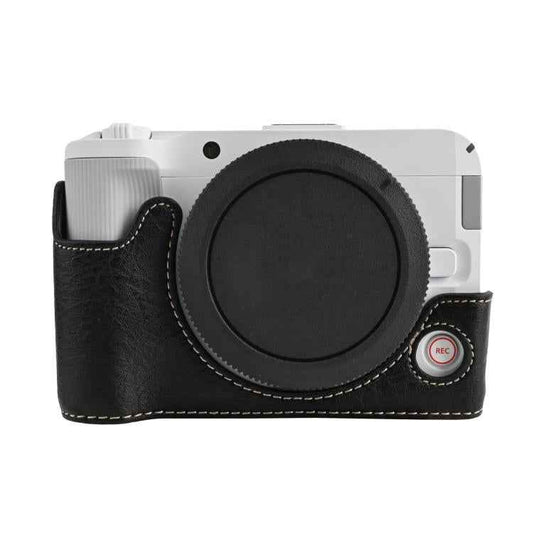 Litchi Texture Vegan Leather Camera Half Case Base, For Canon EOS R50 V