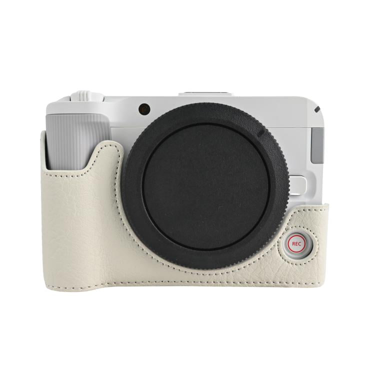 Litchi Texture Vegan Leather Camera Half Case Base, For Canon EOS R50 V