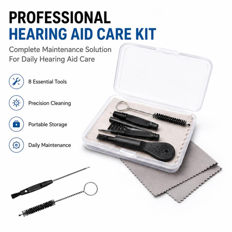 XDcase 8 in 1 Hearing Aid Cleaning Tools Kit