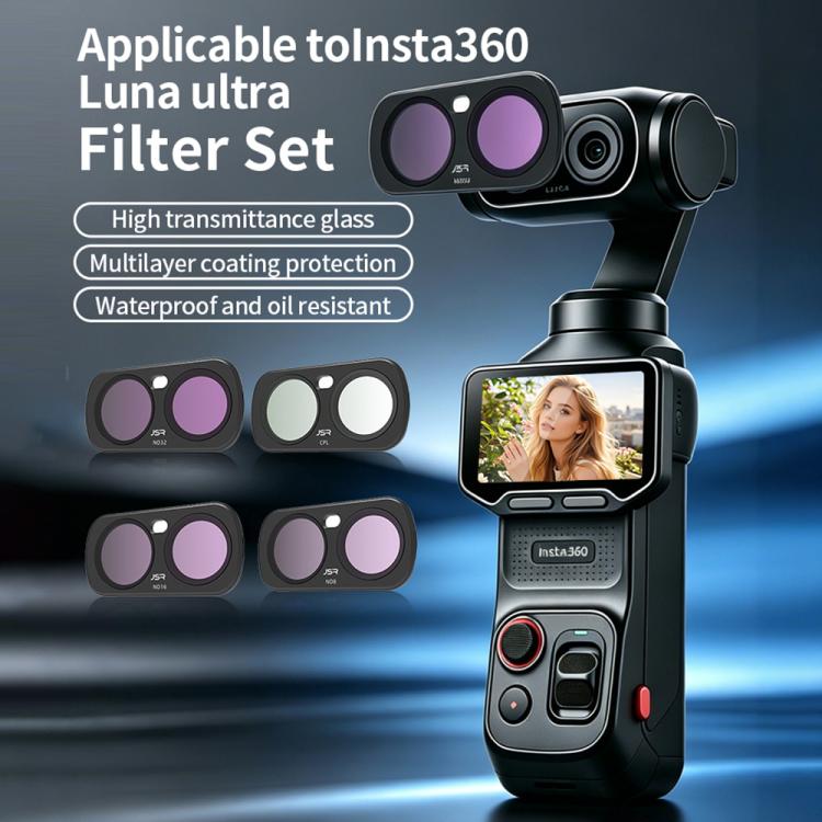 For Insta 360 Luna Ultra JSR CB Series Magnetic Camera Lens Filter, UV, CPL, ND8, ND16, ND32, ND64, STAR, NIGHT, Black Mist 1/4, 3 in 1 UV ND, 4 in 1 ND8-64, 4 in 1 CPL ND, 3 in 1 ND8-32, 6 in 1 ND UV CPL, 8 in 1 Mixed Filter, 12 in 1 Mixed Filter