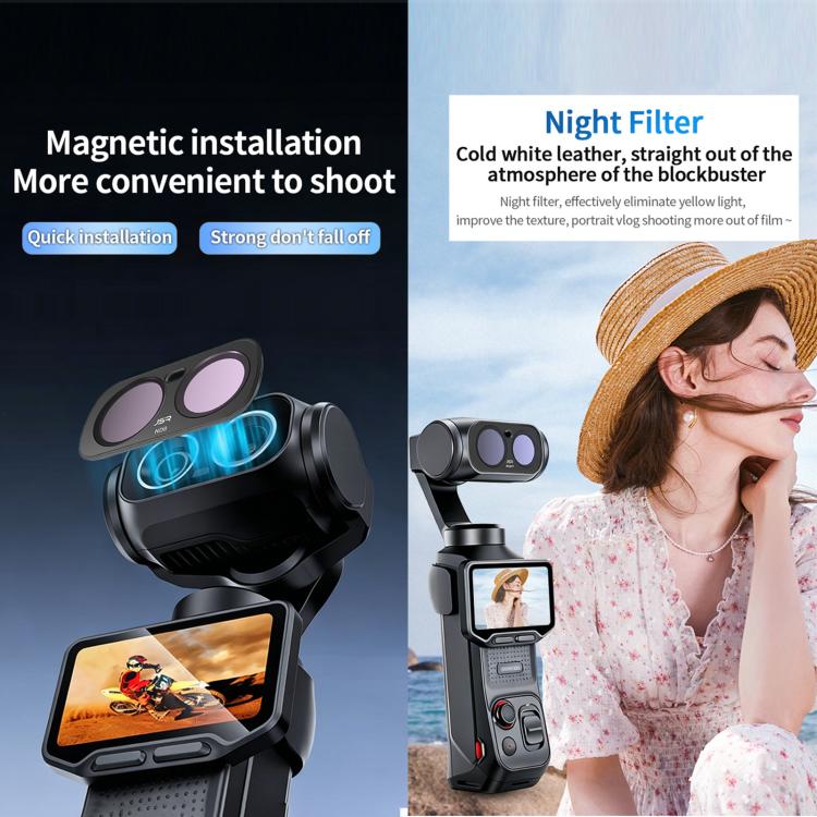 For Insta 360 Luna Ultra JSR CB Series Magnetic Camera Lens Filter, UV, CPL, ND8, ND16, ND32, ND64, STAR, NIGHT, Black Mist 1/4, 3 in 1 UV ND, 4 in 1 ND8-64, 4 in 1 CPL ND, 3 in 1 ND8-32, 6 in 1 ND UV CPL, 8 in 1 Mixed Filter, 12 in 1 Mixed Filter