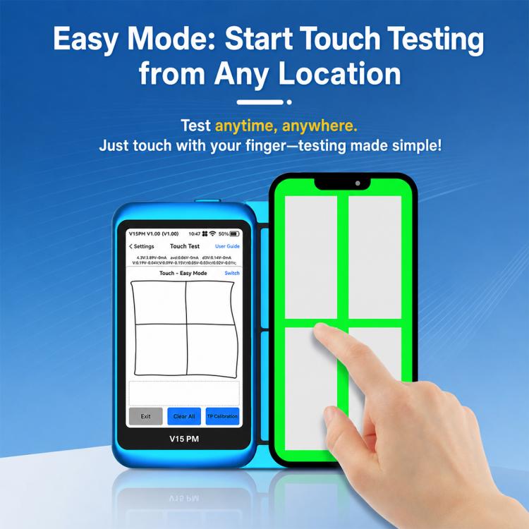 JCID V15PM Professional LCD Touch Screen Tester with 7-16 Pro Max Test Flex Cable, V15PM Screen Tester with 7-16 Flex Cable