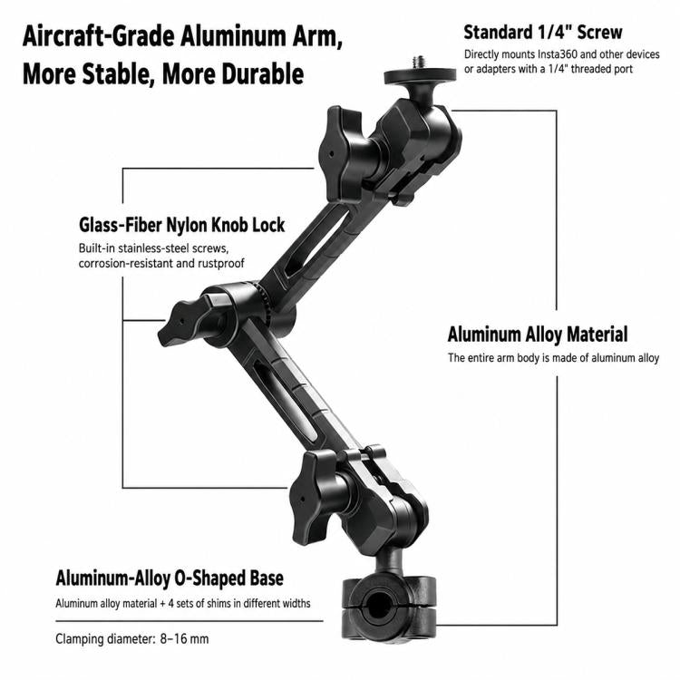 O-Type Magic Arm Mount 1/4 inch Ball Head Bracket, Magic Arm, Magic Arm with Adapter
