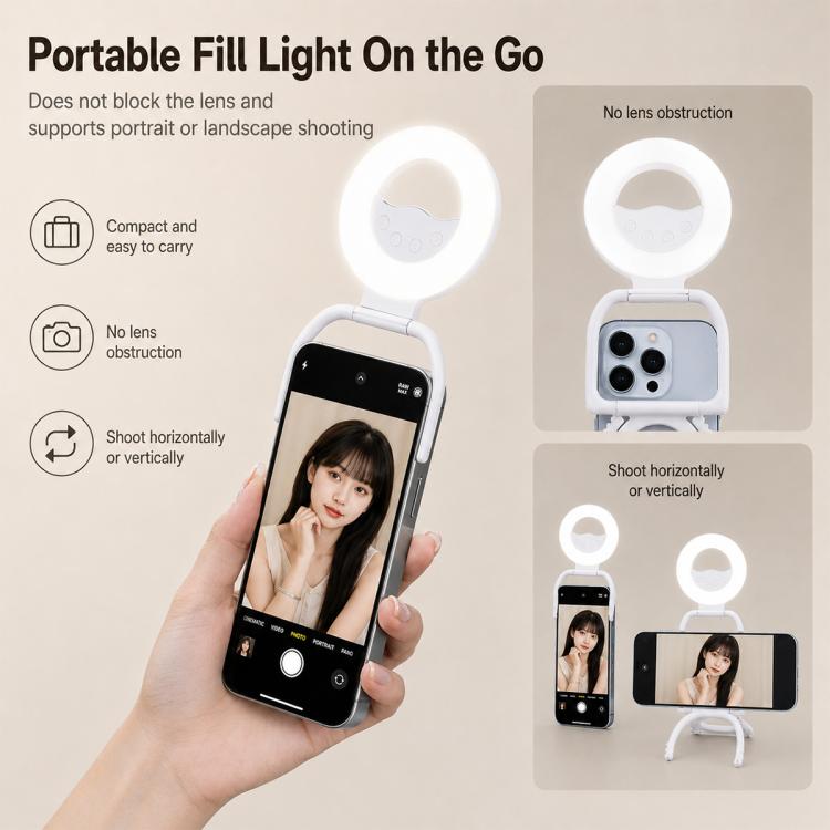 Multifunctional Portable Foldable Magnetic Fill Light Phone Holder