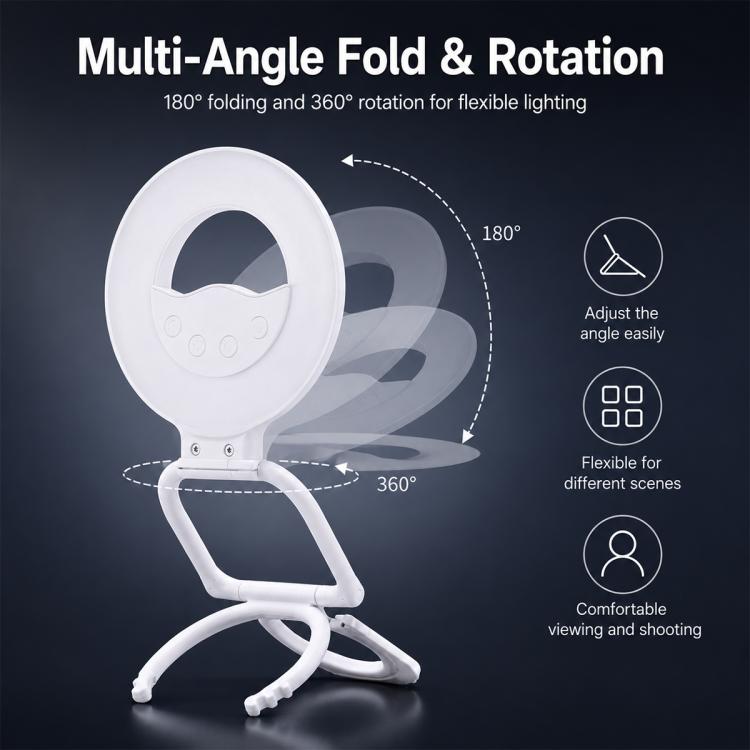 Multifunctional Portable Foldable Magnetic Fill Light Phone Holder