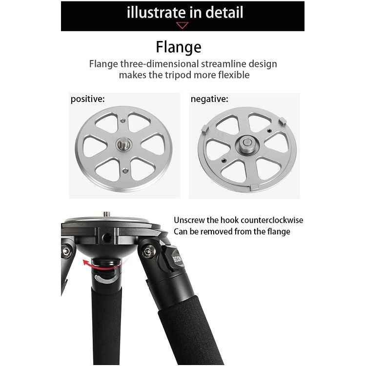 BEXIN ST424C Rugged Camcorder Photographic Carbon Fiber Big Tripod, Max Tube: 40mm
