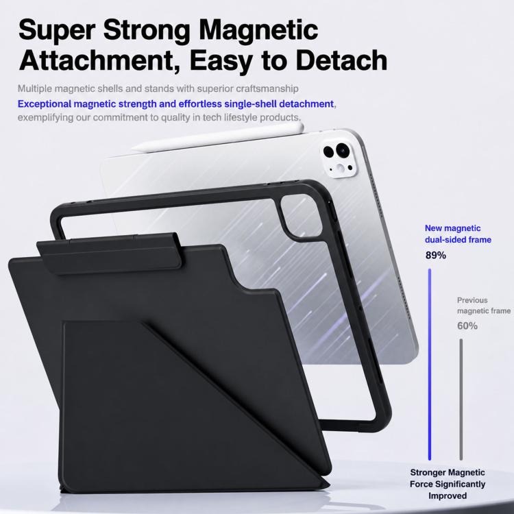XDcase Detachable Frame Dual-Sided Magnetic Smart Tablet Leather Case with Pencil Holder, For iPad Air 11 2026/2025/2024, For iPad 2025 / 2022, For iPad mini 2024 / 2021, For iPad Pro 11 2022/2021/2020/2018, For iPad Air 10.9 2022 / 2020