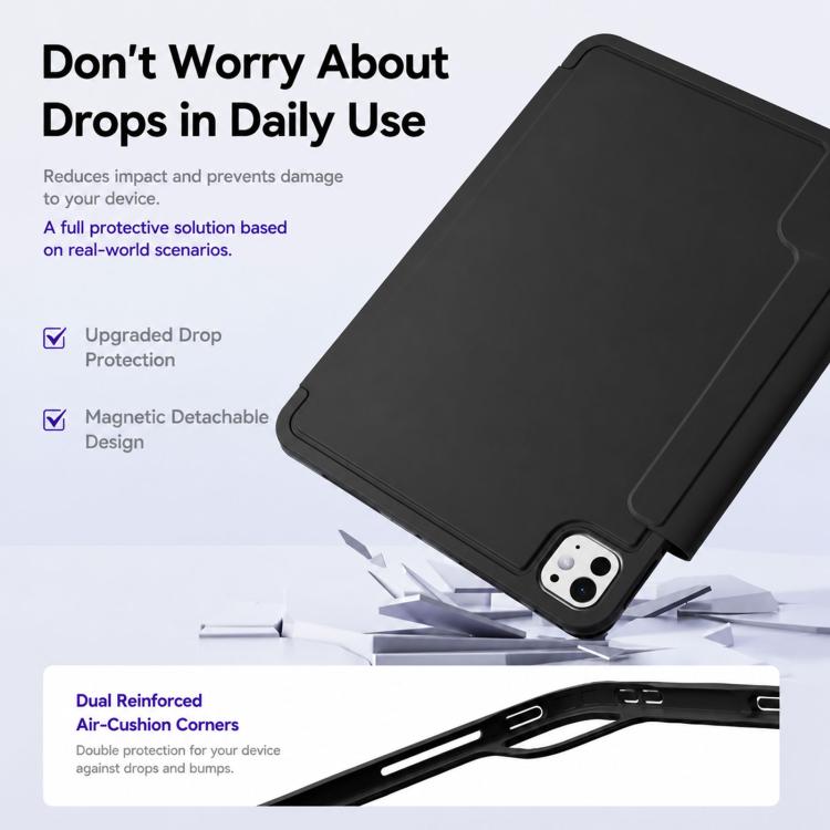 XDcase Detachable Frame Dual-Sided Magnetic Smart Tablet Leather Case with Pencil Holder, For iPad Air 11 2026/2025/2024, For iPad 2025 / 2022, For iPad mini 2024 / 2021, For iPad Pro 11 2022/2021/2020/2018, For iPad Air 10.9 2022 / 2020