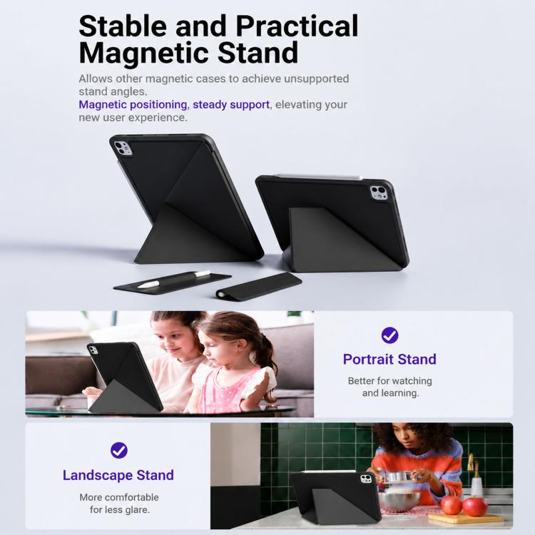 XDcase Detachable Frame Dual-Sided Magnetic Smart Tablet Leather Case with Pencil Holder, For iPad Air 11 2026/2025/2024, For iPad 2025 / 2022, For iPad mini 2024 / 2021, For iPad Pro 11 2022/2021/2020/2018, For iPad Air 10.9 2022 / 2020