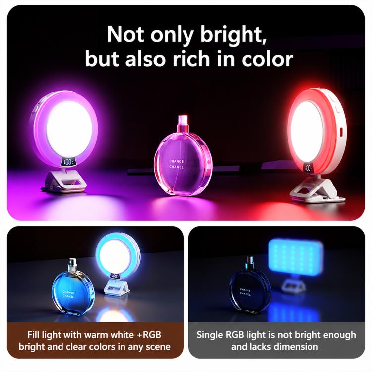 Live Streaming Photography 3 Color Temperatures RGB Fill Light