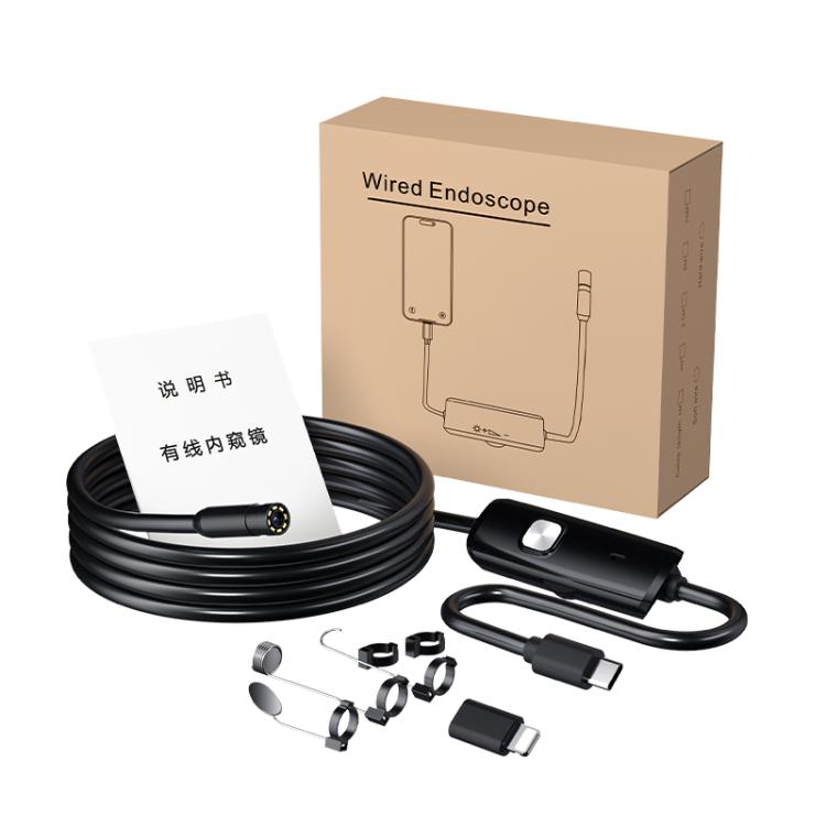 AN112T Type-C and 8 Pin IP67 8LEDs 8mm Industry Digital Endoscope, 1m Hard Cable, 2m Hard Cable, 3.5m Hard Cable, 5m Hard Cable, 10m Hard Cable