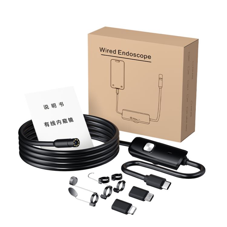 AN112T Type-C, Micro USB and 8 Pin IP67 8LEDs 5.5mm Industry Digital Endoscope, 1m Hard Cable, 2m Hard Cable, 3.5m Hard Cable, 5m Hard Cable, 10m Hard Cable