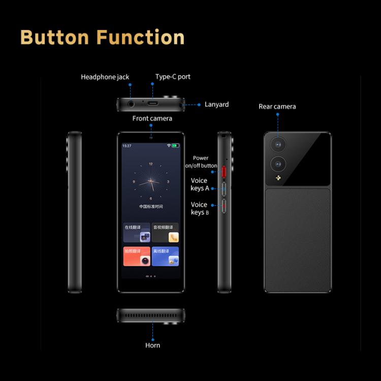 S20 Pro 5 inch Screen AI Intelligent Translator Portable Language Translation Device, S20 Pro
