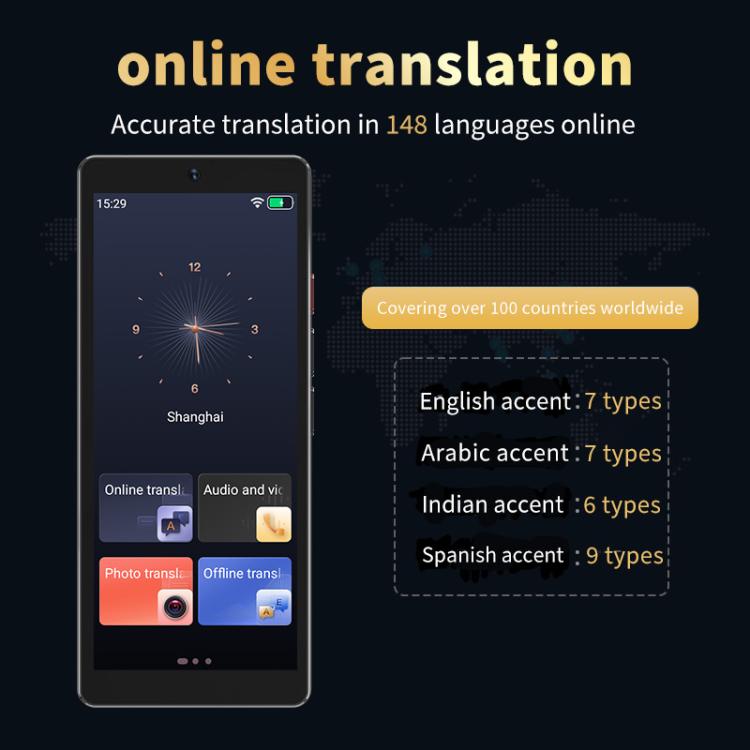 S20 Pro 5 inch Screen AI Intelligent Translator Portable Language Translation Device, S20 Pro