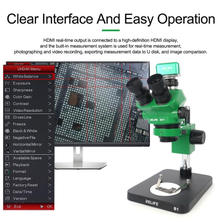 RELIFE M-16 HD 4K 30fps Industrial Grade Electronic Microscope Camera, RELIFE M-16 EU Plug, RELIFE M-16 US Plug