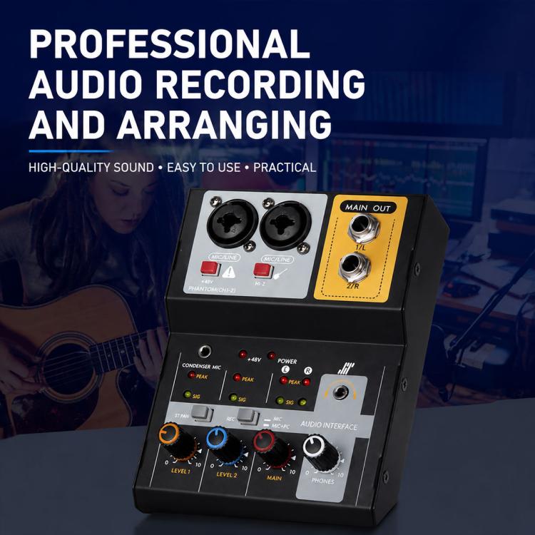 F-2A Multi-function Professional 2-way Recording Mixer USB Live Streaming Sound Card, F-2A