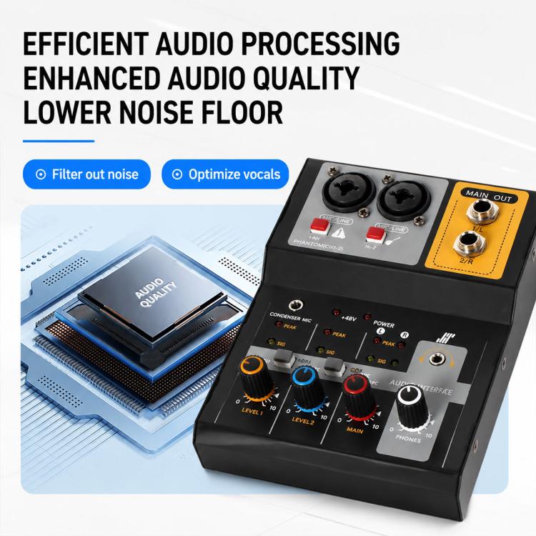 F-2A Multi-function Professional 2-way Recording Mixer USB Live Streaming Sound Card, F-2A