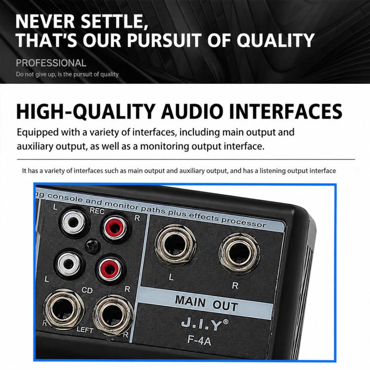 F-4A Multi-function Professional 4-way Recording Mixer Bluetooth Live Streaming Sound Card, EU Plug, UK Plug, US Plug, without Plug