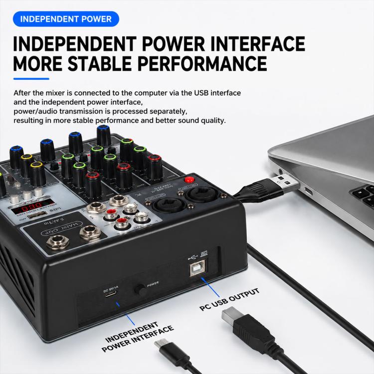 F-4A Pro Multi-function Professional Recording Mixer Bluetooth Live Streaming Sound Card, EU Plug, UK Plug, US Plug