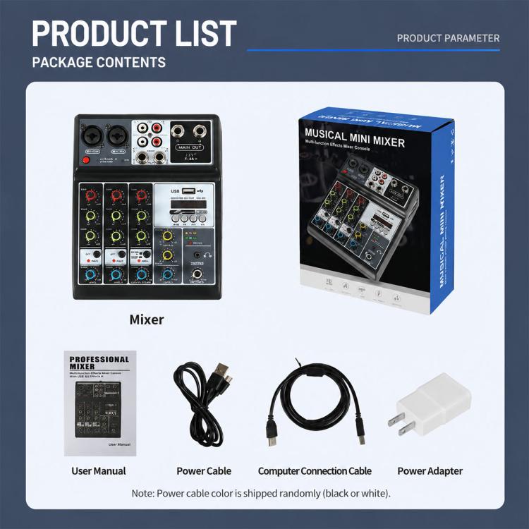 F-4A Pro Multi-function Professional Recording Mixer Bluetooth Live Streaming Sound Card, EU Plug, UK Plug, US Plug
