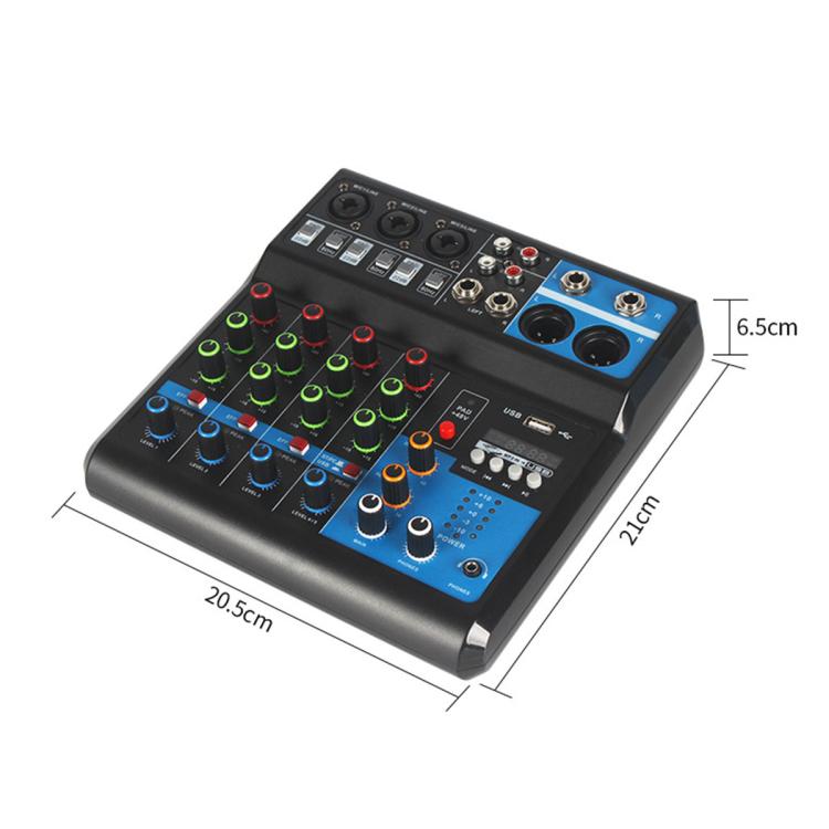 F-5A Multi-function Professional 5-way Recording Mixer Bluetooth Live Streaming Sound Card, EU Plug, UK Plug, US Plug