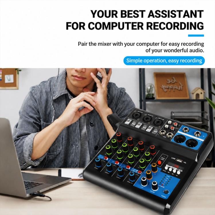 F-5A Multi-function Professional 5-way Recording Mixer Bluetooth Live Streaming Sound Card, EU Plug, UK Plug, US Plug