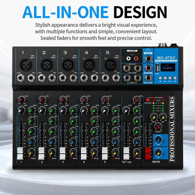 MG-04 4-Channel Multi-function Professional Bluetooth Live Streaming Recording Mixer, EU Plug, UK Plug, US Plug