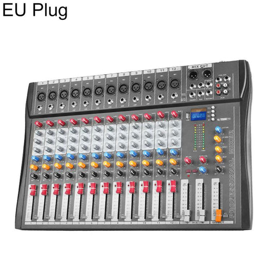CT-12 12-Channel Professional Bluetooth Recording Live Streaming Mixer, EU Plug, UK Plug, US Plug