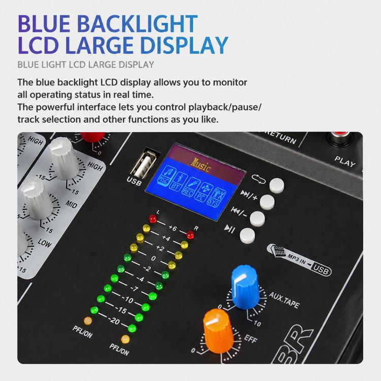 CT-12 12-Channel Professional Bluetooth Recording Live Streaming Mixer, EU Plug, UK Plug, US Plug