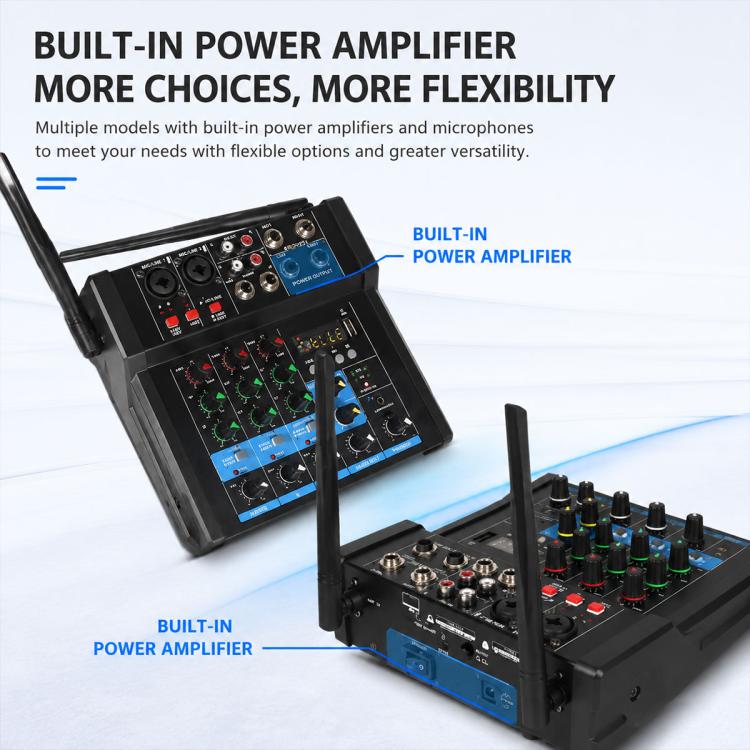 G4A 4-Channel Multi-function Professional Bluetooth Mixer, EU Plug, UK Plug, US Plug
