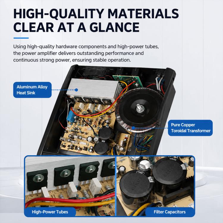 802D 8-Channel Multi-function Professional Bluetooth Mixer with Amplifier, EU Plug, UK Plug, US Plug