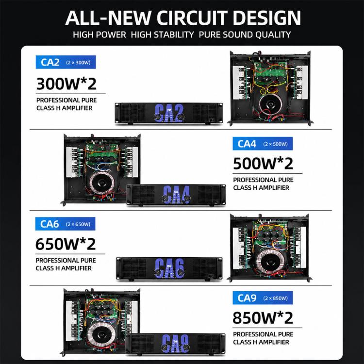 Stage Dual-Channel Pure Audio Power Amplifier, CA2 700W, CA4 1000W, CA6 1400W, CA9 1600W, CA12 2000W, CA18 2400W, CA20 2800W, CA30 3200W, CA50 3600W