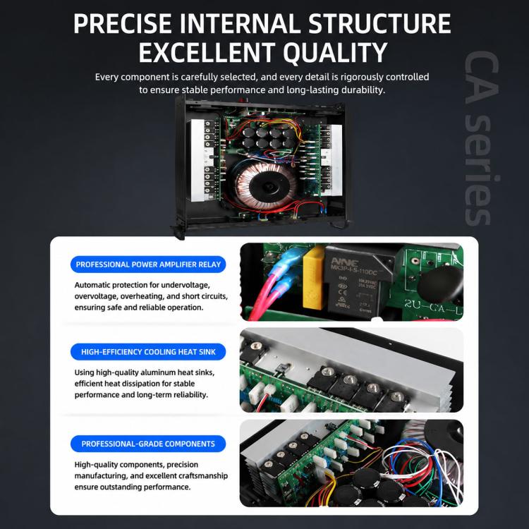 Stage Dual-Channel Pure Audio Power Amplifier, CA2 700W, CA4 1000W, CA6 1400W, CA9 1600W, CA12 2000W, CA18 2400W, CA20 2800W, CA30 3200W, CA50 3600W