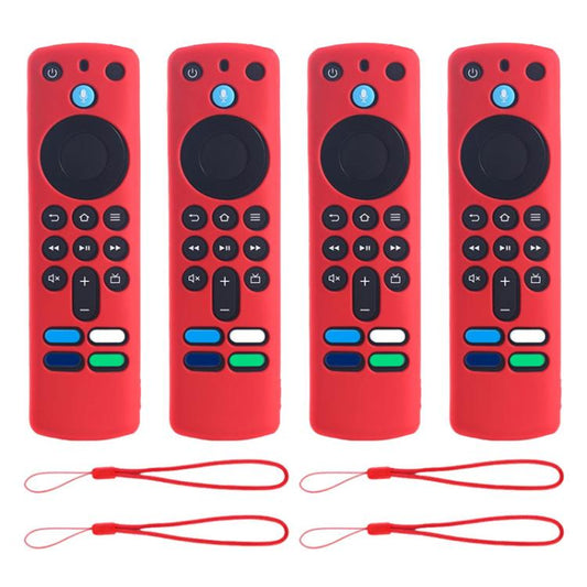 XDcase 4pcs Soft Silicone Protective Case with Mini Strap, For Amazon Alexa Voice Remote 3rd Gen