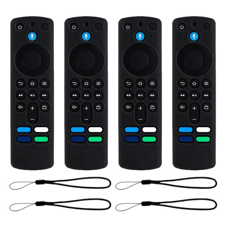 XDcase 4pcs Soft Silicone Protective Case with Mini Strap, For Amazon Alexa Voice Remote 3rd Gen