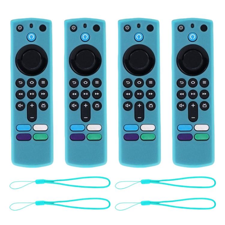 XDcase 4pcs Soft Silicone Protective Case with Mini Strap, For Amazon Alexa Voice Remote 3rd Gen
