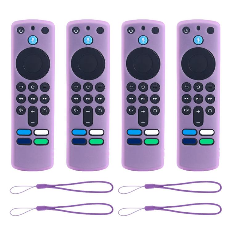XDcase 4pcs Soft Silicone Protective Case with Mini Strap, For Amazon Alexa Voice Remote 3rd Gen