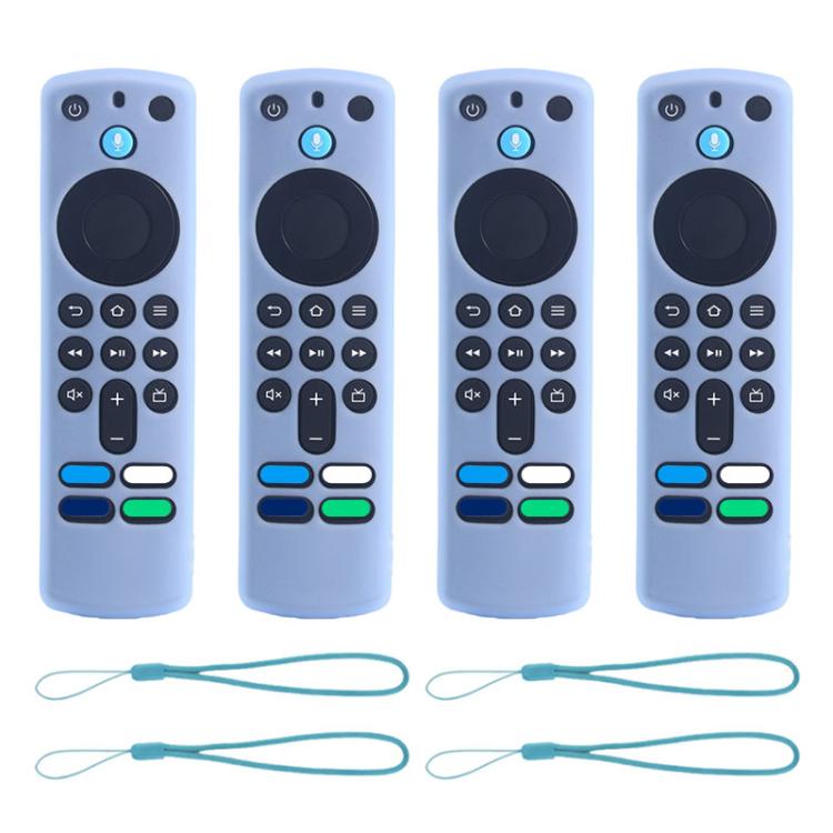 XDcase 4pcs Soft Silicone Protective Case with Mini Strap, For Amazon Alexa Voice Remote 3rd Gen