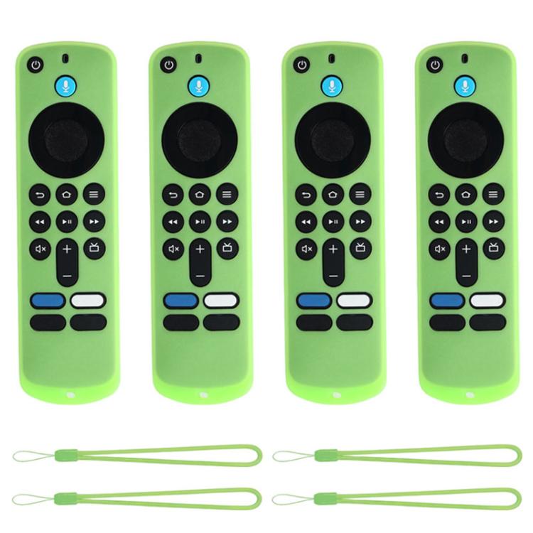XDcase 4pcs Soft Silicone Protective Case with Mini Strap, For Amazon Fire TV Stick 4K 2025 Remote