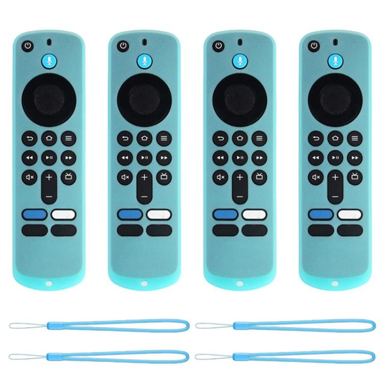 XDcase 4pcs Soft Silicone Protective Case with Mini Strap, For Amazon Fire TV Stick 4K 2025 Remote