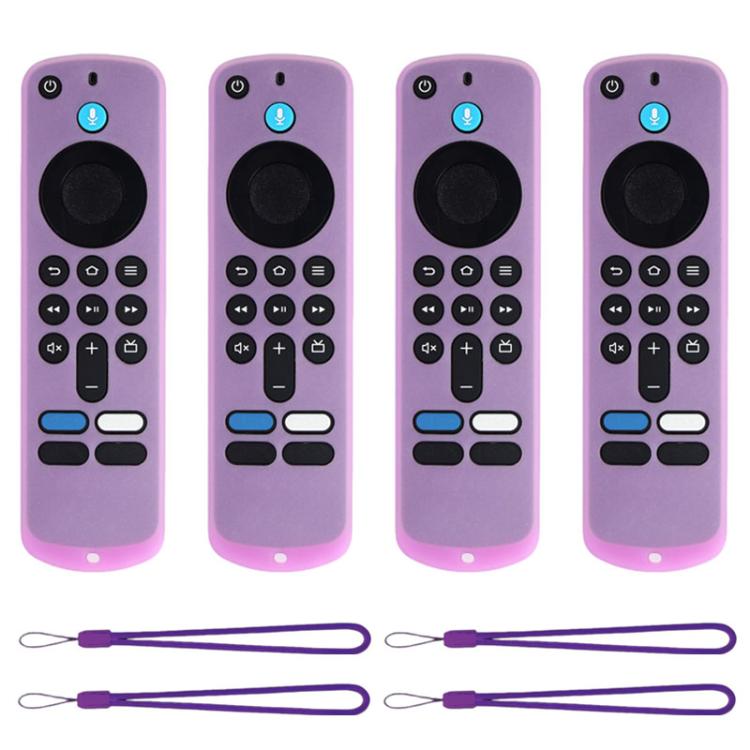 XDcase 4pcs Soft Silicone Protective Case with Mini Strap, For Amazon Fire TV Stick 4K 2025 Remote