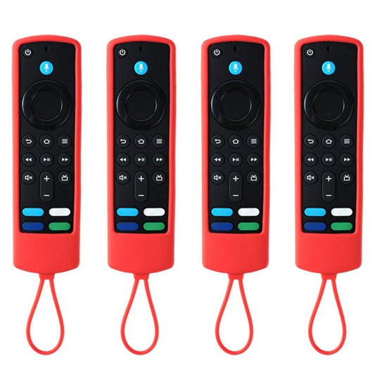 XDcase 4pcs Thickened Soft Silicone Protective Case with Mini Strap, For Amazon Alexa Voice Remote Gen 3/2/1
