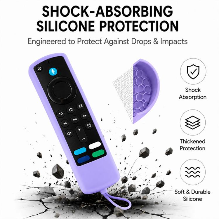 XDcase 4pcs Thickened Soft Silicone Protective Case with Mini Strap, For Amazon Alexa Voice Remote Gen 3/2/1