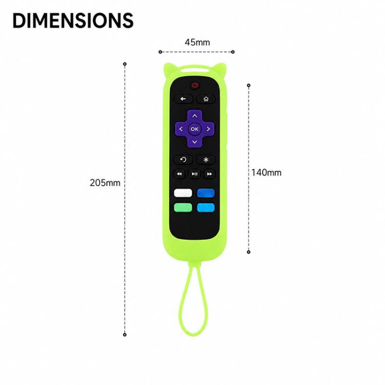 XDcase 4pcs Cute Cat Ears Silicone Protective Case with Mini Strap, For TCL Roku TV Remote