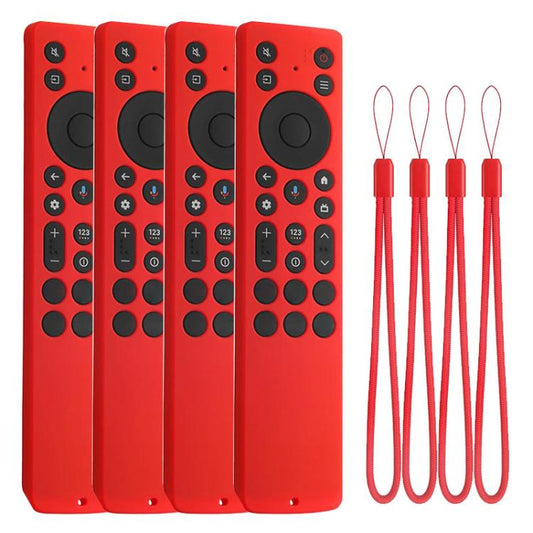 XDcase 4pcs Soft Silicone Protective Case with Mini Strap, For TCL RC923A / RC813A TV Remote
