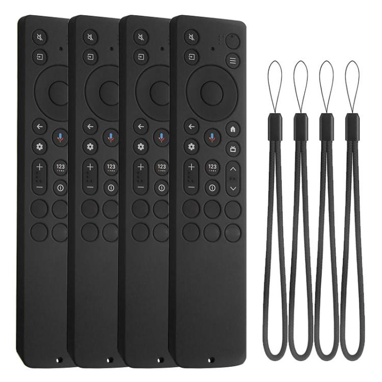 XDcase 4pcs Soft Silicone Protective Case with Mini Strap, For TCL RC923A / RC813A TV Remote