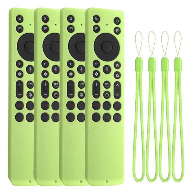 XDcase 4pcs Soft Silicone Protective Case with Mini Strap, For TCL RC923A / RC813A TV Remote