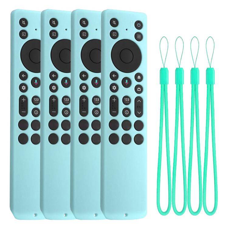 XDcase 4pcs Soft Silicone Protective Case with Mini Strap, For TCL RC923A / RC813A TV Remote